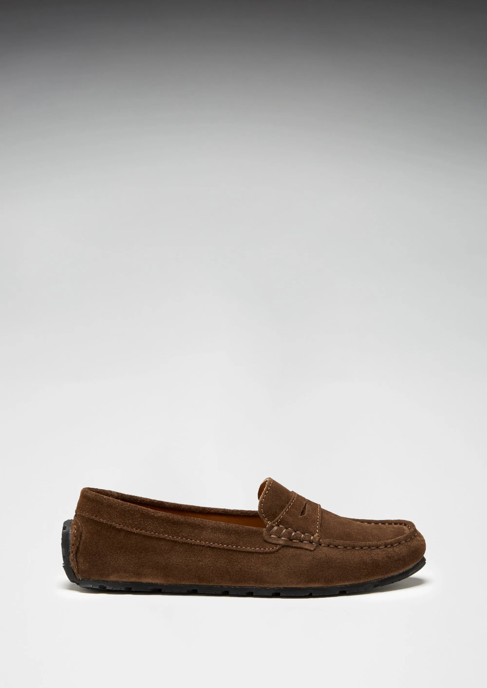 Women's Tyre Sole Penny Loafers, brown suede