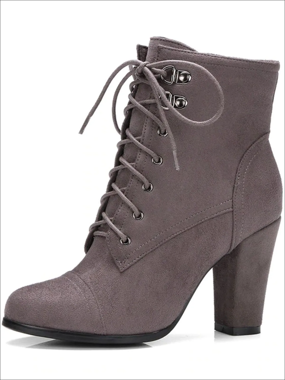 Women's Winter Lace-Up Military High Heel Boots By Liv and Mia