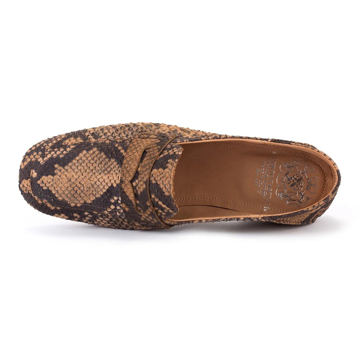 ZOE 56043<br> Taupe python embossed loafers